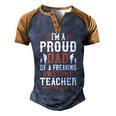 I’M A Proud Dad Of A Freaking Awesome Teacher And Yes She Bought Me This Men's Henley Shirt Raglan Sleeve 3D Print T-shirt Brown Orange