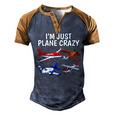 Im Just Plane Crazy - Aviation Gifts For Aircraft Pilots Men's Henley Shirt Raglan Sleeve 3D Print T-shirt Brown Orange