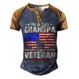 Independence Day 4Th Of July Im A Dad Grandpa And A Veteran Men's Henley Shirt Raglan Sleeve 3D Print T-shirt Brown Orange