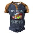 Its Cool Ive Had Both My Shots American Flag 4Th Of July Men's Henley Raglan T-Shirt Brown Orange