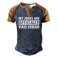 My Jokes Are Officially Dad Jokes Fathers Day Men's Henley Raglan T-Shirt Brown Orange