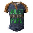 Juliet Echo Echo Papa Papa T-Shirt Fathers Day Gift Men's Henley Shirt Raglan Sleeve 3D Print T-shirt Brown Orange