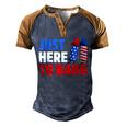 Just Here To Bang 4Th Of July Fireworks V2 Men's Henley Shirt Raglan Sleeve 3D Print T-shirt Brown Orange