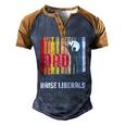 Just A Regular Dad Trying Not To Raise Liberals Fathers Day Men's Henley Raglan T-Shirt Brown Orange