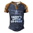 Kids Daddys Little Co Pilot Kids Airplane Men's Henley Raglan T-Shirt Brown Orange