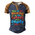 Kids This Is My Working In The Garage With Daddy Mechanic Men's Henley Raglan T-Shirt Brown Orange