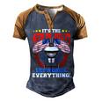 Lets Grill Everything Funny Family Bbq Dad 4Th Of July Men's Henley Shirt Raglan Sleeve 3D Print T-shirt Brown Orange