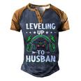 Leveling Up To Husban Husband Video Gamer Gaming Men's Henley Shirt Raglan Sleeve 3D Print T-shirt Brown Orange