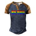 Be You Lgbt Flag Gay Pride Month Transgender Men's Henley Raglan T-Shirt Brown Orange