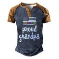 Lgbt Pride American Flag Proud Grandpa 4Th Of July Men's Henley Raglan T-Shirt Brown Orange