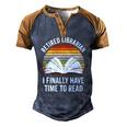 Librarian Retirement Library Books Lovers Vintage Men's Henley Raglan T-Shirt Brown Orange