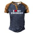 I Love My Engineer Mechanic Machinist Men's Henley Raglan T-Shirt Brown Orange