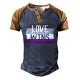 Love Wins Lgbt Asexual Gay Pride Flag Colors Men's Henley Raglan T-Shirt Brown Orange