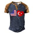 Loving Usa Turkey Flag Heart Turkish 13 Shirt Men's Henley Shirt Raglan Sleeve 3D Print T-shirt Brown Orange