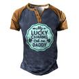 My Lucky Charms Call Me Daddy St Patricks Day Men's Henley Raglan T-Shirt Brown Orange