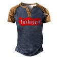 M Turkey Flag Futball Turkish Soccer 9 Shirt Men's Henley Shirt Raglan Sleeve 3D Print T-shirt Brown Orange