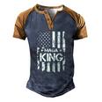 Maga King Make America Great Again Retro American Flag Men's Henley Raglan T-Shirt Brown Orange