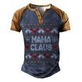 Mama Claus Christmas Ugly Sweater Men's Henley Shirt Raglan Sleeve 3D Print T-shirt Brown Orange