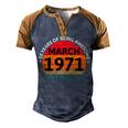 March 1971 50 Years Old Retro Vintage 50Th Birthday Men's Henley Shirt Raglan Sleeve 3D Print T-shirt Brown Orange