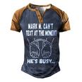 Mark M Cant Text At The Moment Hes Busy Men's Henley Shirt Raglan Sleeve 3D Print T-shirt Brown Orange