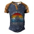 Master Of The Campfire Camping Retro Camper Men's Henley Shirt Raglan Sleeve 3D Print T-shirt Brown Orange