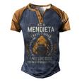 Mendieta Name Shirt Mendieta Family Name Men's Henley Shirt Raglan Sleeve 3D Print T-shirt Brown Orange