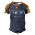 Mens 1 Battery Please Help Me Tshirt Funny Running On Empty 172 Trending Shirt Men's Henley Shirt Raglan Sleeve 3D Print T-shirt Brown Orange