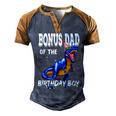 Mens Bonus Dad Of The Birthday Boy Matching Father Bonus Dad Men's Henley Shirt Raglan Sleeve 3D Print T-shirt Brown Orange