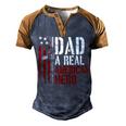 Mens Dad A Real American Hero Daddy Gun Rights Ar-15 4Th Of July Men's Henley Shirt Raglan Sleeve 3D Print T-shirt Brown Orange