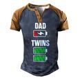 Mens Funny Dad Fathers Day Birthday Twins Twin Dad Men's Henley Shirt Raglan Sleeve 3D Print T-shirt Brown Orange