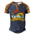 Mens Papasaurus Rex Funny Cute Dinosaur Fathers Day Men's Henley Shirt Raglan Sleeve 3D Print T-shirt Brown Orange