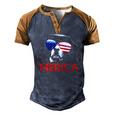 Merica Bernese Mountain Dog American Flag 4Th Of July Men's Henley Raglan T-Shirt Brown Orange