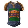 Modern Day Camping Is An Uncharged Phone Men's Henley Shirt Raglan Sleeve 3D Print T-shirt Brown Orange