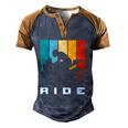 Motorcycle Apparel - Biker Motorcycle Men's Henley Shirt Raglan Sleeve 3D Print T-shirt Brown Orange