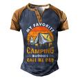 My Favorite Camping Buddies Call Me Dad Vintage Fathers Day V3 Men's Henley Shirt Raglan Sleeve 3D Print T-shirt Brown Orange