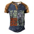 My Son Is Soldier Proud Military Dad 703 Shirt Men's Henley Shirt Raglan Sleeve 3D Print T-shirt Brown Orange