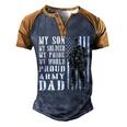 My Son Is Soldier Proud Military Dad 704 Shirt Men's Henley Shirt Raglan Sleeve 3D Print T-shirt Brown Orange