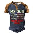 My Son Is Soldier Proud Military Dad 710 Shirt Men's Henley Shirt Raglan Sleeve 3D Print T-shirt Brown Orange