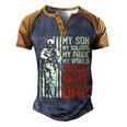 My Son Is Soldier Proud Military Dad 714 Shirt Men's Henley Shirt Raglan Sleeve 3D Print T-shirt Brown Orange