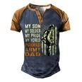 My Son Is Soldier Proud Military Dad 715 Shirt Men's Henley Shirt Raglan Sleeve 3D Print T-shirt Brown Orange