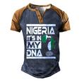 Nigeria Is In My Dna Nigerian Flag Africa Map Raised Fist Men's Henley Raglan T-Shirt Brown Orange