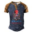 Oceans Of Possibilities Summer Reading 2022Octopus Men's Henley Raglan T-Shirt Brown Orange
