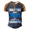 Only The Best Dad Get Promoted To Grandpa Fathers Day T Shirts Men's Henley Shirt Raglan Sleeve 3D Print T-shirt Brown Orange