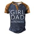 Outnumbered Dad Of Girls Men Fathers Day For Girl Dad Men's Henley Raglan T-Shirt Brown Orange