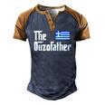 The Ouzo Father Greek Flag Men's Henley Raglan T-Shirt Brown Orange