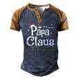 Papa Claus Family Santa Pajamas Christmas Idea Men's Henley Raglan T-Shirt Brown Orange