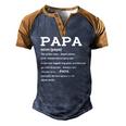 Mens Papa Definition Noun Nutrition Fathers Day Grandpa Men's Henley Raglan T-Shirt Brown Orange