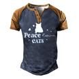 Peace Love Cats Animal Lover Cat Lover Men's Henley Shirt Raglan Sleeve 3D Print T-shirt Brown Orange