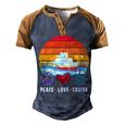 Peace Love Cruising Family Cruise Vacation Matching Gift V2 Men's Henley Shirt Raglan Sleeve 3D Print T-shirt Brown Orange