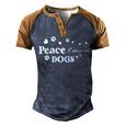 Peace Love Dogs Animal Lover Pets Lover Men's Henley Shirt Raglan Sleeve 3D Print T-shirt Brown Orange
